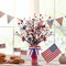 4 Pack Patriotic Artificial Berry Stem Picks White Blue Red Stars for 4th of July Independence Day, Pentagram Faux Berry Branches Decoration for Home Office Restaurant Vase Décor